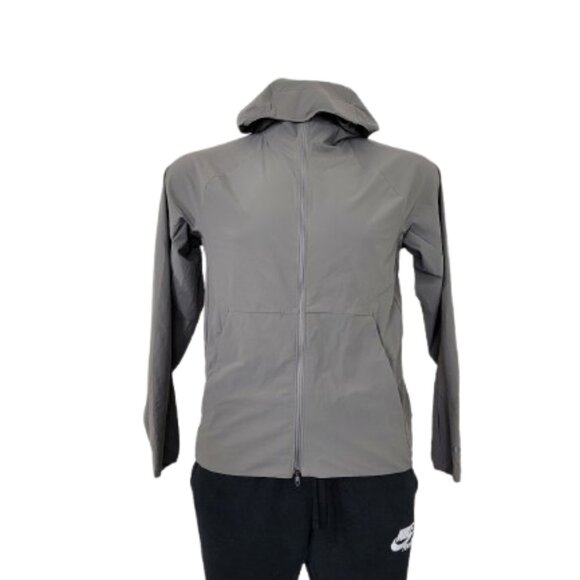 Lululemon Men's Grey Pace Breaker Rain Full-Zip Windbreaker Jacket Size S